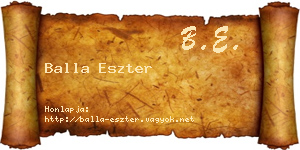Balla Eszter névjegykártya